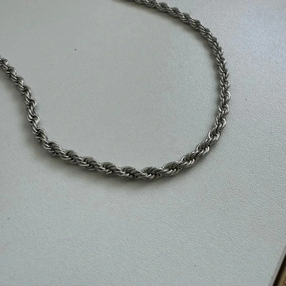 Solid Rope 4.5mm Necklace 24 Inch Stainless Steel - Picture 6 of 9